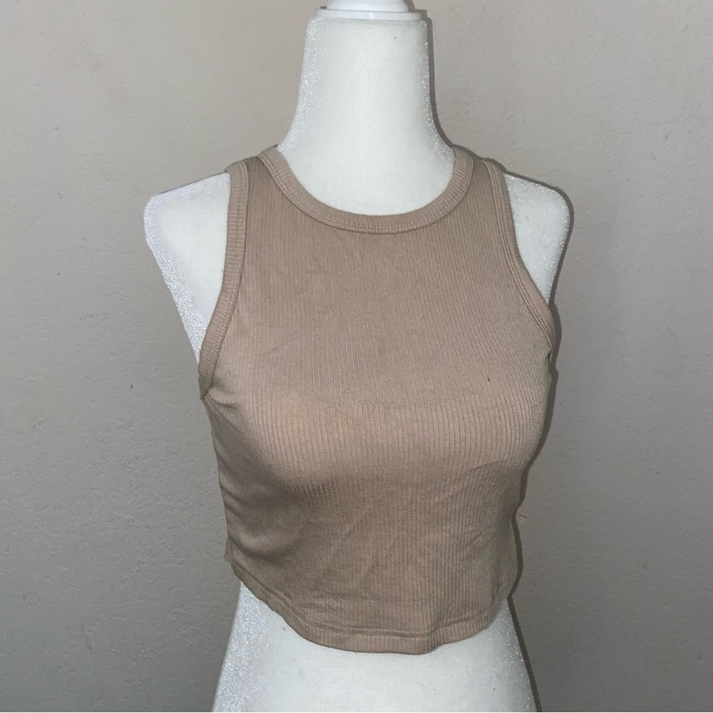 tan ribbed tank top